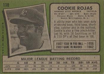 2017 Topps - Rediscover Topps 1971 Topps Stamped Buybacks Silver #118 Cookie Rojas Back