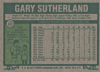 2017 Topps - Rediscover Topps 1977 Topps Stamped Buybacks Silver #307 Gary Sutherland Back