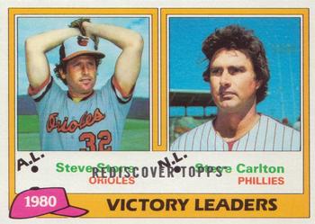 2017 Topps - Rediscover Topps 1981 Topps Stamped Buybacks Silver #5 1980 Victory Leaders (Steve Stone / Steve Carlton) Front