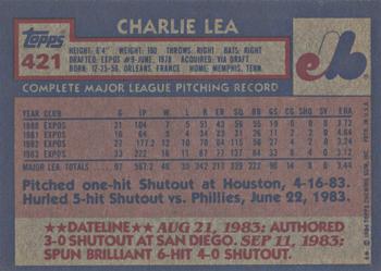 2017 Topps - Rediscover Topps 1984 Topps Stamped Buybacks Silver #421 Charlie Lea Back