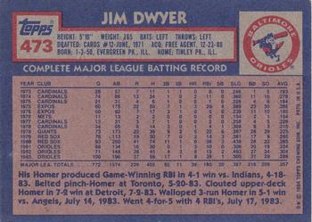 2017 Topps - Rediscover Topps 1984 Topps Stamped Buybacks Silver #473 Jim Dwyer Back