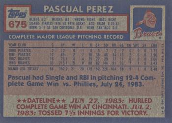 2017 Topps - Rediscover Topps 1984 Topps Stamped Buybacks Silver #675 Pascual Perez Back