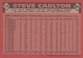 2017 Topps - Rediscover Topps 1986 Topps Stamped Buybacks Silver #120 Steve Carlton Back