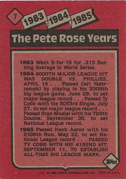 2017 Topps - Rediscover Topps 1986 Topps Stamped Buybacks Silver #7 The Pete Rose Years: 1983-1985 Back