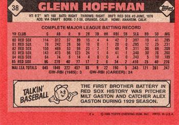 2017 Topps - Rediscover Topps 1986 Topps Stamped Buybacks Silver #38 Glenn Hoffman Back