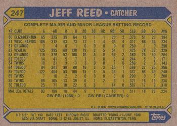 2017 Topps - Rediscover Topps 1987 Topps Stamped Buybacks Silver #247 Jeff Reed Back