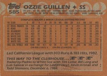 2017 Topps - Rediscover Topps 1988 Topps Stamped Buybacks Silver #585 Ozzie Guillen Back