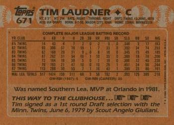 2017 Topps - Rediscover Topps 1988 Topps Stamped Buybacks Silver #671 Tim Laudner Back