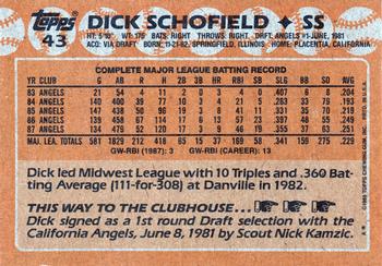 2017 Topps - Rediscover Topps 1988 Topps Stamped Buybacks Silver #43 Dick Schofield Back