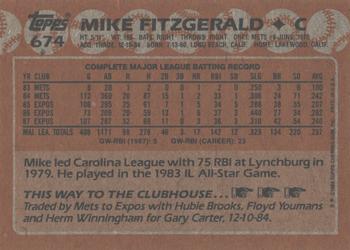 2017 Topps - Rediscover Topps 1988 Topps Stamped Buybacks Silver #674 Mike Fitzgerald Back