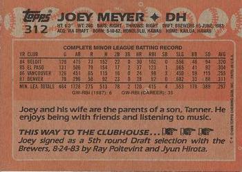 2017 Topps - Rediscover Topps 1988 Topps Stamped Buybacks Silver #312 Joey Meyer Back