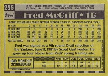 2017 Topps - Rediscover Topps 1990 Topps Stamped Buybacks Silver #295 Fred McGriff Back