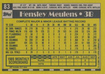 2017 Topps - Rediscover Topps 1990 Topps Stamped Buybacks Silver #83 Hensley Meulens Back