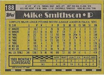 2017 Topps - Rediscover Topps 1990 Topps Stamped Buybacks Silver #188 Mike Smithson Back