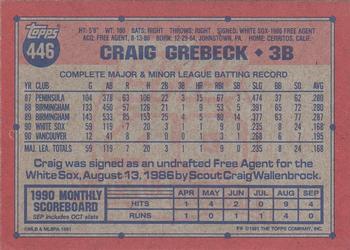 2017 Topps - Rediscover Topps 1991 Topps Stamped Buybacks Silver #446 Craig Grebeck Back