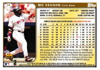 2017 Topps - Rediscover Topps 1999 Topps Stamped Buybacks Silver #65 Mo Vaughn Back