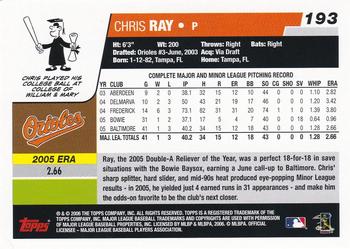 2017 Topps - Rediscover Topps 2006 Topps Stamped Buybacks Silver #193 Chris Ray Back