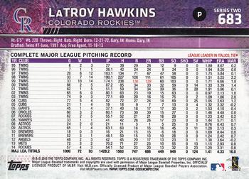 2017 Topps - Rediscover Topps 2015 Topps Stamped Buybacks Silver #683 LaTroy Hawkins Back
