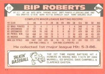 2017 Topps - Rediscover Topps 1986 Topps Traded Stamped Buybacks Silver #91T Bip Roberts Back