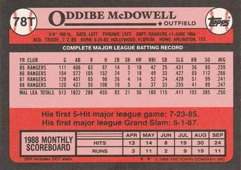 2017 Topps - Rediscover Topps 1989 Topps Traded Stamped Buybacks Silver #78T Oddibe McDowell Back