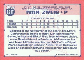 2017 Topps - Rediscover Topps 1991 Topps Traded Stamped Buybacks Silver #131T Ivan Zweig Back