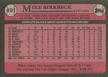 2017 Topps - Rediscover Topps 1989 Topps Stamped Buybacks Silver #491 Mike Birkbeck Back