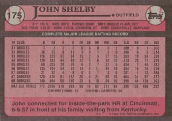 2017 Topps - Rediscover Topps 1989 Topps Stamped Buybacks Silver #175 John Shelby Back