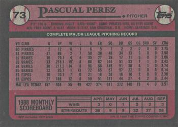 2017 Topps - Rediscover Topps 1989 Topps Stamped Buybacks Silver #73 Pascual Perez Back