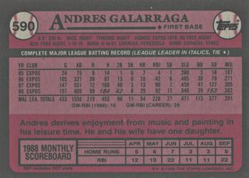 2017 Topps - Rediscover Topps 1989 Topps Stamped Buybacks Silver #590 Andres Galarraga Back
