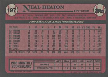 2017 Topps - Rediscover Topps 1989 Topps Stamped Buybacks Silver #197 Neal Heaton Back
