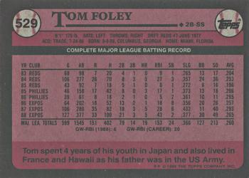 2017 Topps - Rediscover Topps 1989 Topps Stamped Buybacks Silver #529 Tom Foley Back