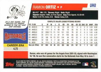 2017 Topps - Rediscover Topps 2006 Topps Updates & Highlights Stamped Buybacks Silver #UH8 Ramon Ortiz Back