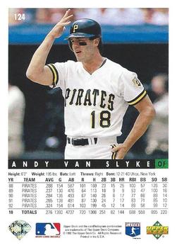 1993 Upper Deck #124 Andy Van Slyke Back