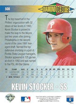 1993 Upper Deck #508 Kevin Stocker Back