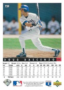 1993 Upper Deck #739 Doug Dascenzo Back