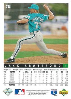 1993 Upper Deck #758 Jack Armstrong Back