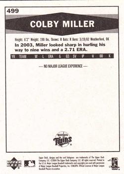 2004 Upper Deck - 2004 Upper Deck Vintage Update #499 Colby Miller Back