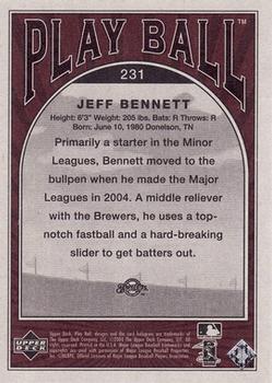 2004 Upper Deck - 2004 Upper Deck Play Ball Update #231 Jeff Bennett Back