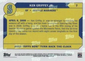 2022 Topps Now Turn Back the Clock #7 Ken Griffey Jr. Back