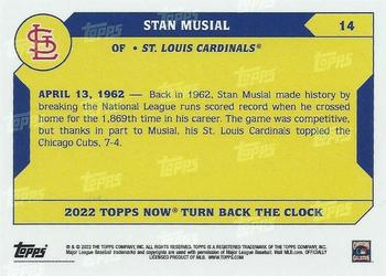 2022 Topps Now Turn Back the Clock #14 Stan Musial Back