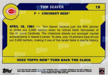 2022 Topps Now Turn Back the Clock #19 Tom Seaver Back