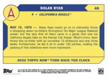 2022 Topps Now Turn Back the Clock #46 Nolan Ryan Back