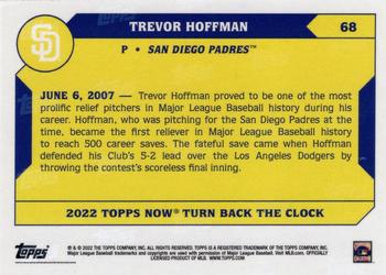 2022 Topps Now Turn Back the Clock #68 Trevor Hoffman Back