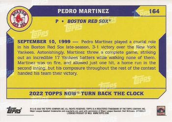 2022 Topps Now Turn Back the Clock #164 Pedro Martinez Back