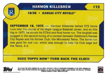 2022 Topps Now Turn Back the Clock #172 Harmon Killebrew Back