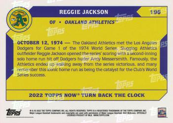 2022 Topps Now Turn Back the Clock #196 Reggie Jackson Back