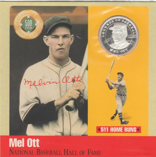 1990 National Baseball Hall of Fame and Museum The Legends of Baseball 500 Club #NNO Mel Ott Front