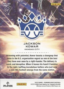 2022 Panini Diamond Kings #92 Jackson Kowar Back