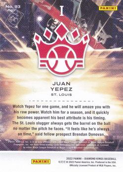 2022 Panini Diamond Kings #93 Juan Yepez Back