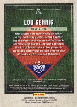2022 Panini Diamond Kings #104 Lou Gehrig Back